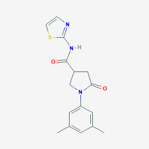 molecular formula C16H17N3O2S B337975 1-(3,5-dimethylphenyl)-5-oxo-N-(1,3-thiazol-2-yl)-3-pyrrolidinecarboxamide 