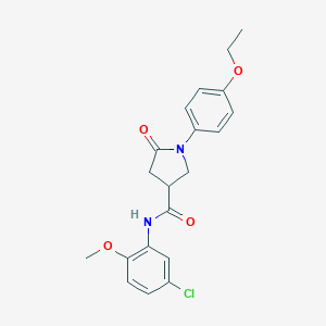 molecular formula C20H21ClN2O4 B337978 N-(5-chloro-2-methoxyphenyl)-1-(4-ethoxyphenyl)-5-oxopyrrolidine-3-carboxamide 