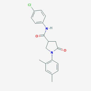 molecular formula C19H19ClN2O2 B337982 N-(4-chlorophenyl)-1-(2,4-dimethylphenyl)-5-oxopyrrolidine-3-carboxamide 