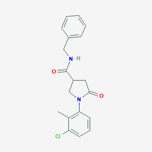 molecular formula C19H19ClN2O2 B337983 N-benzyl-1-(3-chloro-2-methylphenyl)-5-oxopyrrolidine-3-carboxamide 