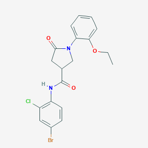 molecular formula C19H18BrClN2O3 B337986 N-(4-bromo-2-chlorophenyl)-1-(2-ethoxyphenyl)-5-oxo-3-pyrrolidinecarboxamide 