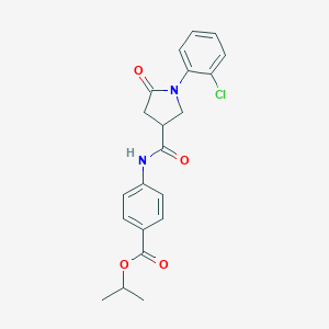 molecular formula C21H21ClN2O4 B337990 Isopropyl 4-({[1-(2-chlorophenyl)-5-oxo-3-pyrrolidinyl]carbonyl}amino)benzoate 