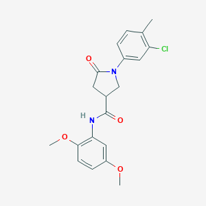 molecular formula C20H21ClN2O4 B337995 1-(3-chloro-4-methylphenyl)-N-(2,5-dimethoxyphenyl)-5-oxopyrrolidine-3-carboxamide 