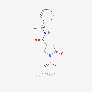 molecular formula C20H21ClN2O2 B337997 1-(3-chloro-4-methylphenyl)-5-oxo-N-(1-phenylethyl)pyrrolidine-3-carboxamide 