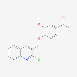 molecular formula C19H16ClNO3 B3379990 1-{4-[(2-Chloroquinolin-3-yl)methoxy]-3-methoxyphenyl}ethan-1-one CAS No. 1803583-83-6