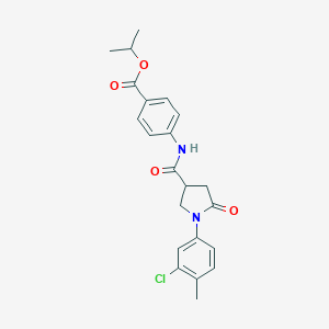 molecular formula C22H23ClN2O4 B338000 Isopropyl 4-({[1-(3-chloro-4-methylphenyl)-5-oxo-3-pyrrolidinyl]carbonyl}amino)benzoate 