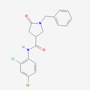1-benzyl-N-(4-bromo-2-chlorophenyl)-5-oxopyrrolidine-3-carboxamide