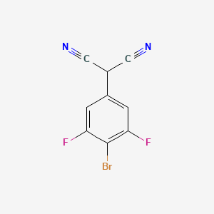 molecular formula C9H3BrF2N2 B3380016 2-(4-Bromo-3,5-difluorophenyl)propanedinitrile CAS No. 1803603-74-8