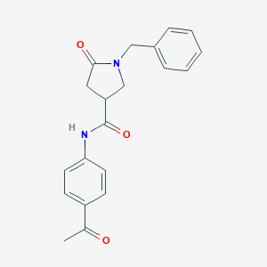 molecular formula C20H20N2O3 B338003 N-(4-acetylphenyl)-1-benzyl-5-oxopyrrolidine-3-carboxamide 