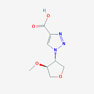 molecular formula C8H11N3O4 B3380045 1-[(3R,4S)-4-methoxyoxolan-3-yl]-1H-1,2,3-triazole-4-carboxylic acid CAS No. 1807891-04-8
