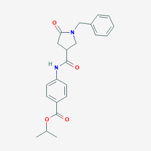 molecular formula C22H24N2O4 B338006 Isopropyl 4-{[(1-benzyl-5-oxo-3-pyrrolidinyl)carbonyl]amino}benzoate 