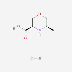 molecular formula C6H12ClNO3 B3380068 Rel-(3R,5R)-5-methylmorpholine-3-carboxylic acid hydrochloride CAS No. 1807938-48-2