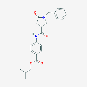molecular formula C23H26N2O4 B338007 Isobutyl 4-{[(1-benzyl-5-oxo-3-pyrrolidinyl)carbonyl]amino}benzoate 