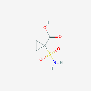 molecular formula C4H7NO4S B3380087 1-Sulfamoylcyclopropane-1-carboxylic acid CAS No. 1808795-33-6