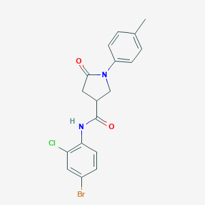 molecular formula C18H16BrClN2O2 B338009 N-(4-bromo-2-chlorophenyl)-1-(4-methylphenyl)-5-oxopyrrolidine-3-carboxamide 