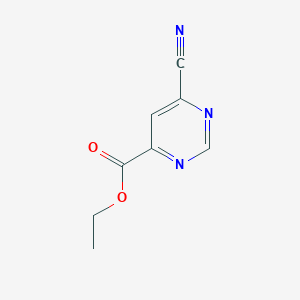 molecular formula C8H7N3O2 B3380101 Ethyl 6-cyanopyrimidine-4-carboxylate CAS No. 1820617-97-7