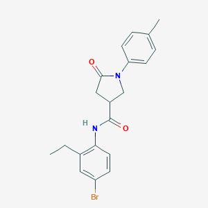 molecular formula C20H21BrN2O2 B338011 N-(4-bromo-2-ethylphenyl)-1-(4-methylphenyl)-5-oxopyrrolidine-3-carboxamide 