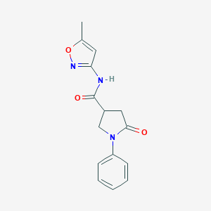 molecular formula C15H15N3O3 B338014 N-(5-methyl-3-isoxazolyl)-5-oxo-1-phenyl-3-pyrrolidinecarboxamide 