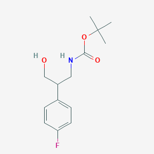 molecular formula C14H20FNO3 B3380151 tert-butyl N-[2-(4-fluorophenyl)-3-hydroxypropyl]carbamate CAS No. 1824423-52-0