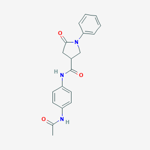 molecular formula C19H19N3O3 B338016 N-[4-(acetylamino)phenyl]-5-oxo-1-phenyl-3-pyrrolidinecarboxamide 