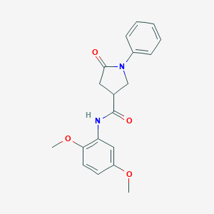 molecular formula C19H20N2O4 B338017 N-(2,5-dimethoxyphenyl)-5-oxo-1-phenyl-3-pyrrolidinecarboxamide 
