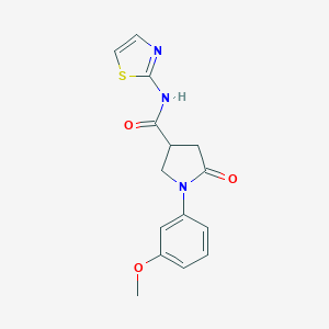 molecular formula C15H15N3O3S B338018 1-(3-methoxyphenyl)-5-oxo-N-(1,3-thiazol-2-yl)pyrrolidine-3-carboxamide 