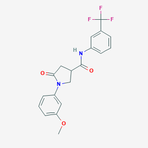 molecular formula C19H17F3N2O3 B338019 1-(3-methoxyphenyl)-5-oxo-N-[3-(trifluoromethyl)phenyl]pyrrolidine-3-carboxamide 