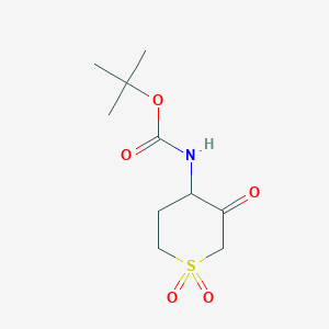 molecular formula C10H17NO5S B3380190 tert-butyl (1,1-dioxido-3-oxotetrahydro-2H-thiopyran-4-yl)carbamate CAS No. 183606-83-9