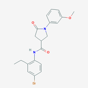 molecular formula C20H21BrN2O3 B338022 N-(4-bromo-2-ethylphenyl)-1-(3-methoxyphenyl)-5-oxo-3-pyrrolidinecarboxamide 