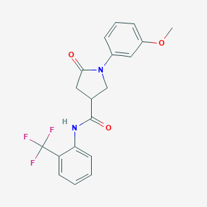 molecular formula C19H17F3N2O3 B338023 1-(3-methoxyphenyl)-5-oxo-N-[2-(trifluoromethyl)phenyl]-3-pyrrolidinecarboxamide 