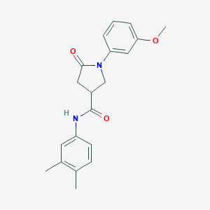 molecular formula C20H22N2O3 B338024 N-(3,4-dimethylphenyl)-1-(3-methoxyphenyl)-5-oxopyrrolidine-3-carboxamide 