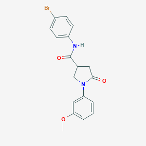 molecular formula C18H17BrN2O3 B338027 N-(4-bromophenyl)-1-(3-methoxyphenyl)-5-oxopyrrolidine-3-carboxamide 