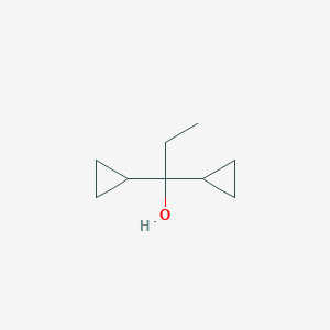 molecular formula C9H16O B3380273 1,1-Dicyclopropylpropan-1-ol CAS No. 18729-53-8