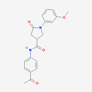 molecular formula C20H20N2O4 B338032 N-(4-acetylphenyl)-1-(3-methoxyphenyl)-5-oxopyrrolidine-3-carboxamide 