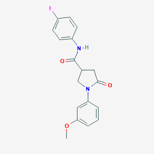 molecular formula C18H17IN2O3 B338033 N-(4-iodophenyl)-1-(3-methoxyphenyl)-5-oxopyrrolidine-3-carboxamide 