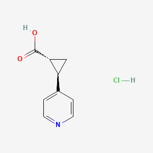 molecular formula C9H10ClNO2 B3380335 (1R,2R)-2-(pyridin-4-yl)cyclopropane-1-carboxylic acid hydrochloride CAS No. 1909294-06-9