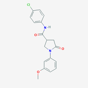 molecular formula C18H17ClN2O3 B338034 N-(4-chlorophenyl)-1-(3-methoxyphenyl)-5-oxopyrrolidine-3-carboxamide 