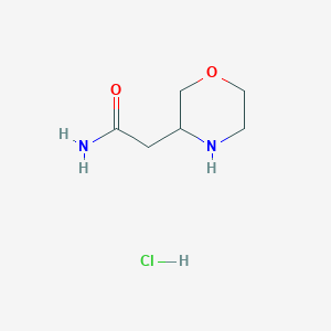 molecular formula C6H13ClN2O2 B3380343 2-(吗啉-3-基)乙酰胺盐酸盐 CAS No. 1909306-17-7