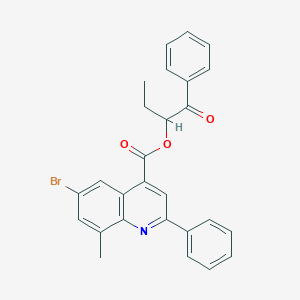 molecular formula C27H22BrNO3 B338035 1-Benzoylpropyl 6-bromo-8-methyl-2-phenyl-4-quinolinecarboxylate 