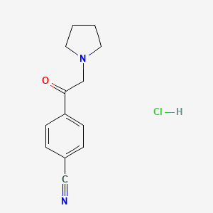 molecular formula C13H15ClN2O B3380357 4-[2-(Pyrrolidin-1-yl)acetyl]benzonitrile hydrochloride CAS No. 1909306-57-5
