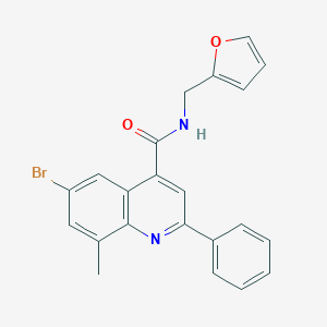 molecular formula C22H17BrN2O2 B338036 6-bromo-N-(furan-2-ylmethyl)-8-methyl-2-phenylquinoline-4-carboxamide 