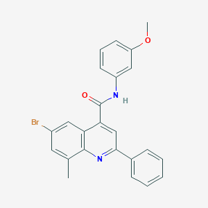 6-bromo-N-(3-methoxyphenyl)-8-methyl-2-phenylquinoline-4-carboxamide