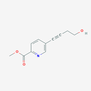 molecular formula C11H11NO3 B3380376 Methyl 5-(4-hydroxybut-1-yn-1-yl)pyridine-2-carboxylate CAS No. 1909318-62-2