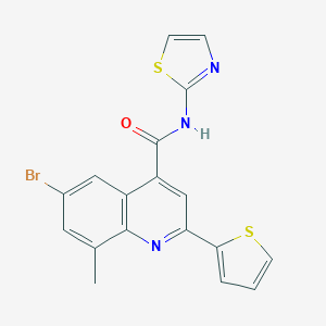 molecular formula C18H12BrN3OS2 B338041 6-bromo-8-methyl-N-(1,3-thiazol-2-yl)-2-(2-thienyl)-4-quinolinecarboxamide 