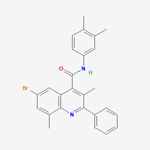 molecular formula C26H23BrN2O B338042 6-bromo-N-(3,4-dimethylphenyl)-3,8-dimethyl-2-phenylquinoline-4-carboxamide 