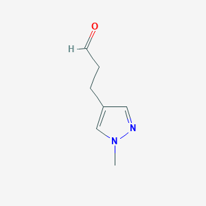 molecular formula C7H10N2O B3380440 3-(1-methyl-1H-pyrazol-4-yl)propanal CAS No. 192661-39-5