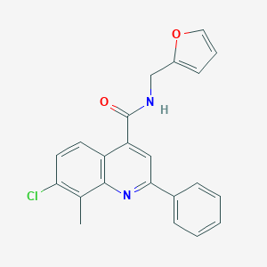 molecular formula C22H17ClN2O2 B338046 7-chloro-N-(furan-2-ylmethyl)-8-methyl-2-phenylquinoline-4-carboxamide 