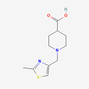 molecular formula C11H16N2O2S B3380478 1-[(2-Methyl-1,3-thiazol-4-yl)methyl]piperidine-4-carboxylic acid CAS No. 193538-32-8