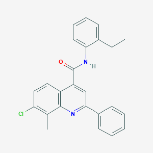 molecular formula C25H21ClN2O B338050 7-chloro-N-(2-ethylphenyl)-8-methyl-2-phenylquinoline-4-carboxamide 