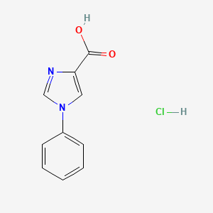 molecular formula C10H9ClN2O2 B3380511 1-phenyl-1H-imidazole-4-carboxylic acid hydrochloride CAS No. 1955494-28-6